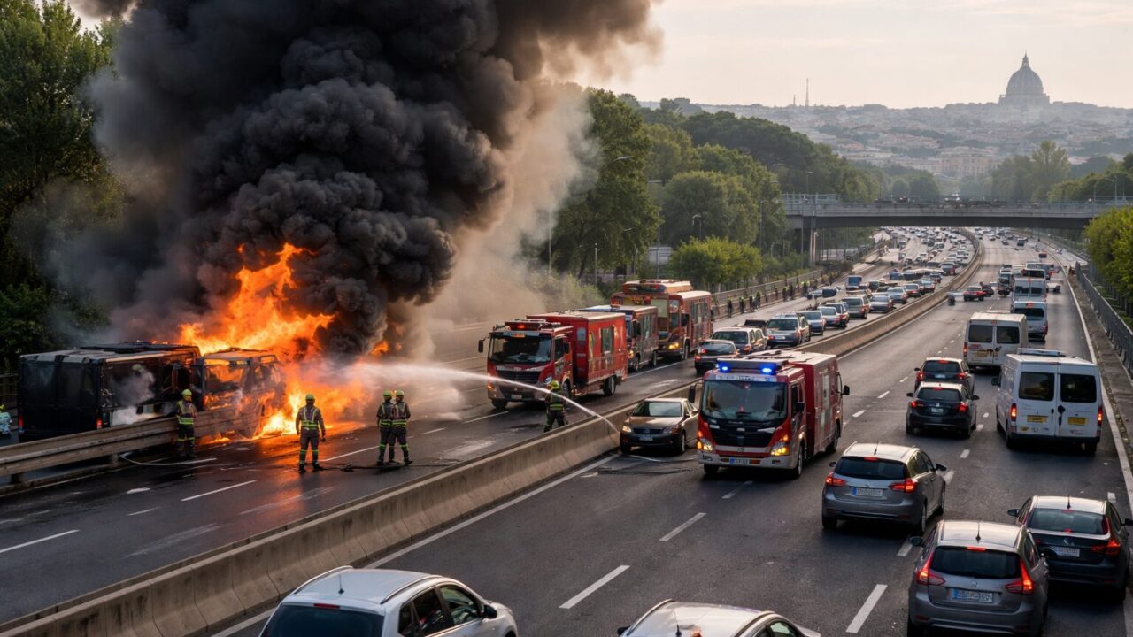 Incendio chiude il Raccordo: i tifosi della Roma tra disagi e speranze per la nuova stagione