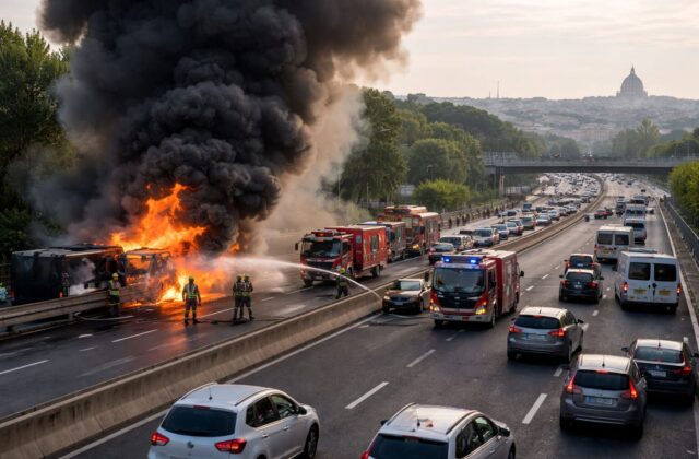 Incendio chiude il Raccordo: i tifosi della Roma tra disagi e speranze per la nuova stagione