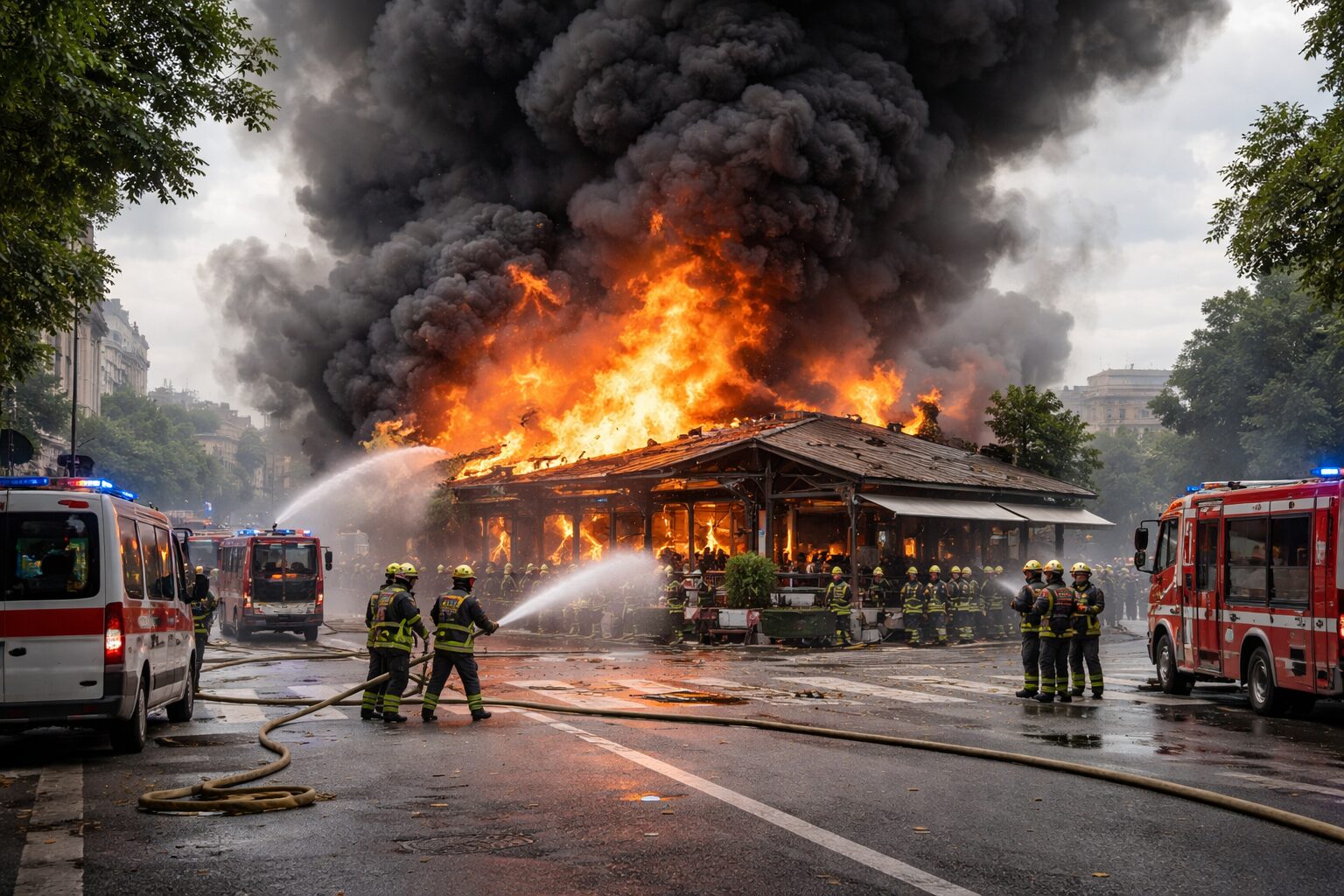 Incendio devastante a Roma: le esplosioni che scuotono la sicurezza dei ristoranti