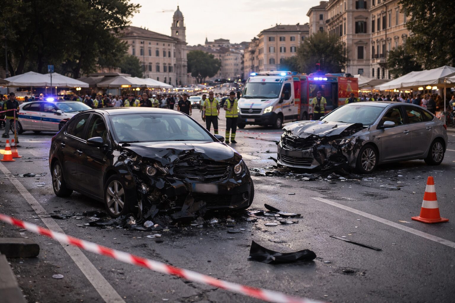 Incidente in piazza Roma: effetti devastanti sulla viabilità e sul mercato