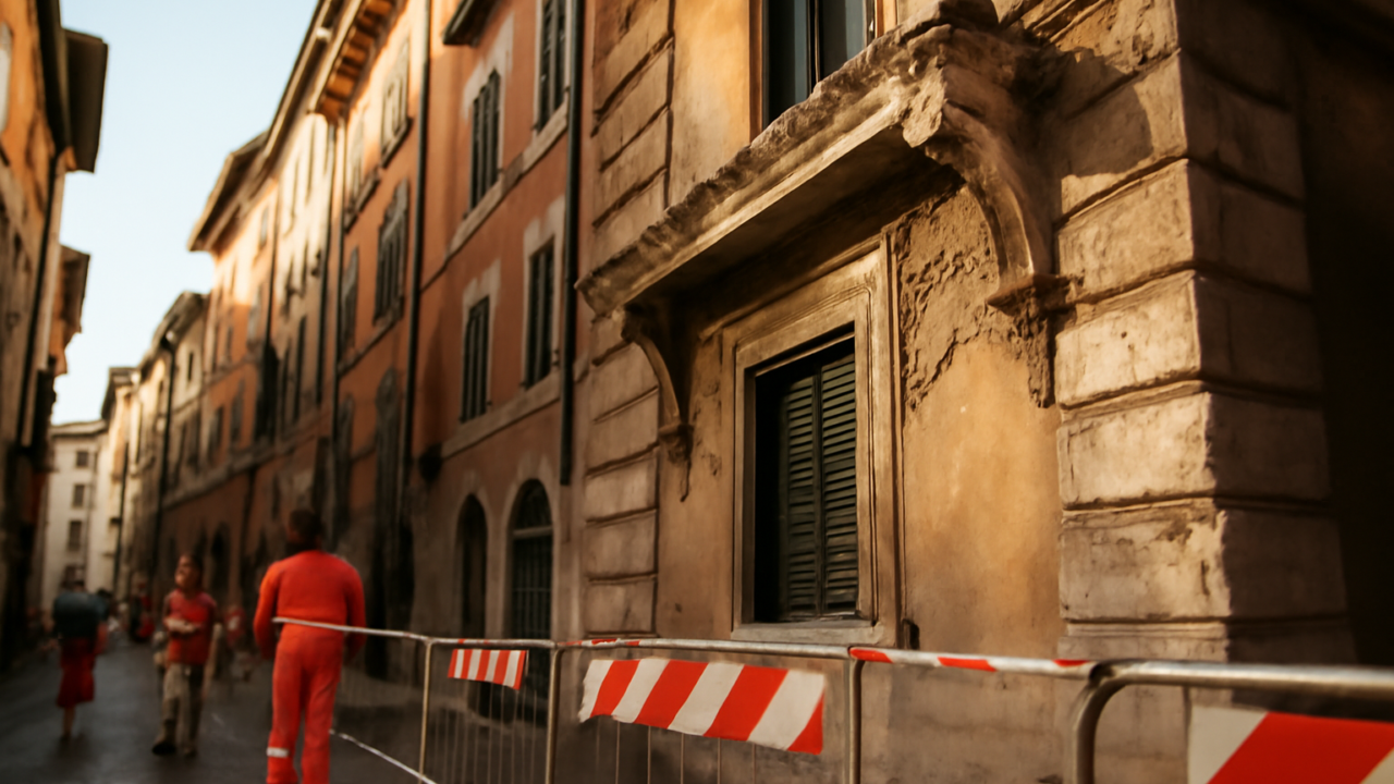 Via Roma, il cornicione che crolla: quando la manutenzione diventa sicurezza