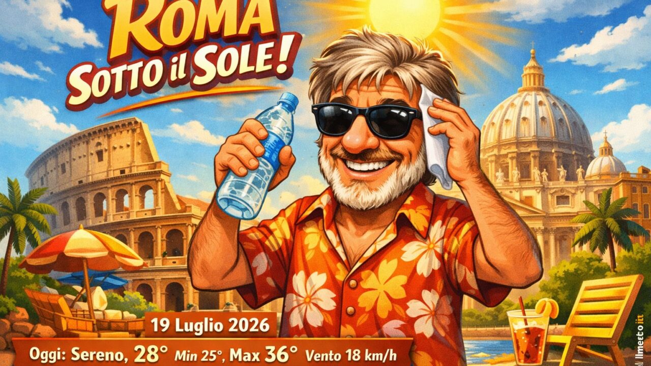 Meteo Roma, previsioni di oggi 19 Luglio 2026: sereno