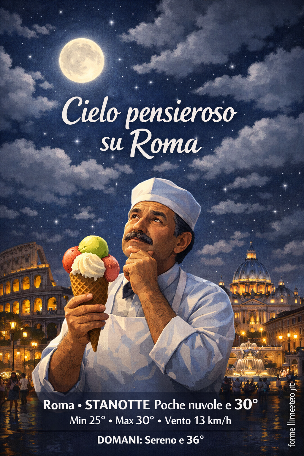 Storia meteo Roma notte - 19 Luglio 2026