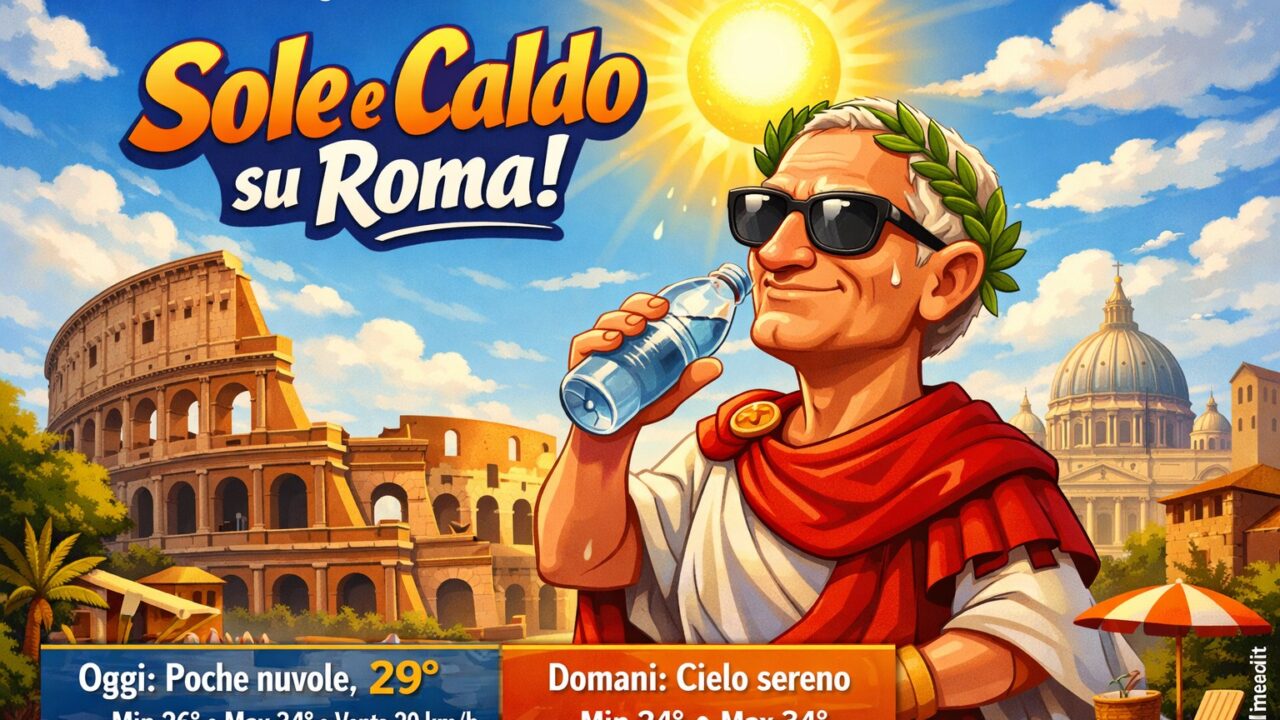 Meteo Roma, previsioni di oggi 20 Luglio 2026: poche nuvole
