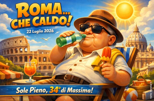 Meteo Roma, previsioni di oggi 22 Luglio 2026: cielo sereno