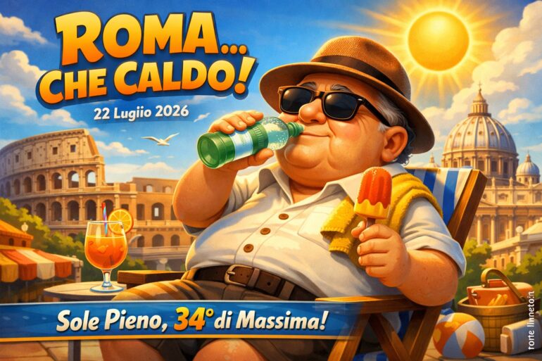 Meteo Roma, previsioni di oggi 22 Luglio 2026: cielo sereno