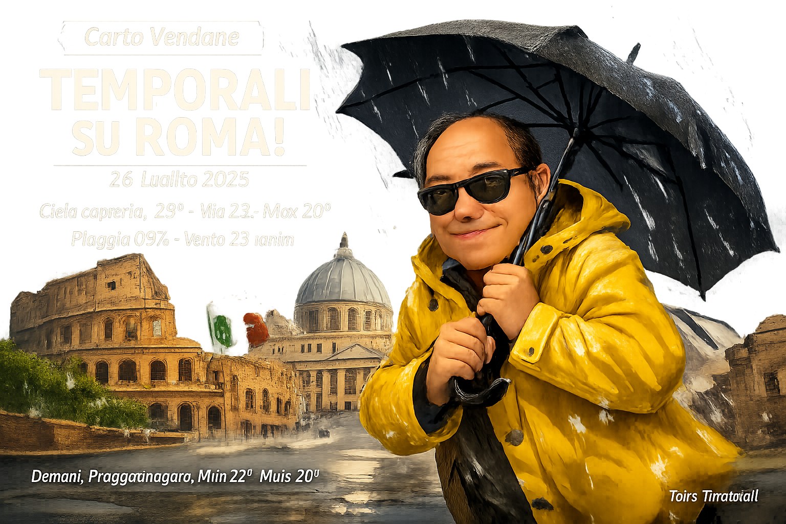 Meteo Roma, previsioni di oggi 26 Luglio 2026: cielo coperto