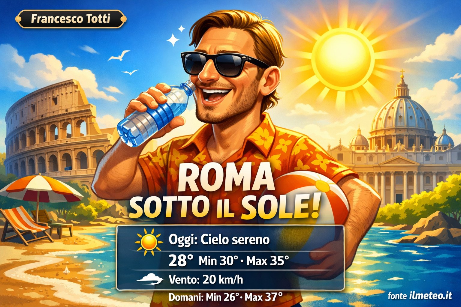 Meteo Roma, previsioni di oggi 29 Luglio 2026: cielo sereno