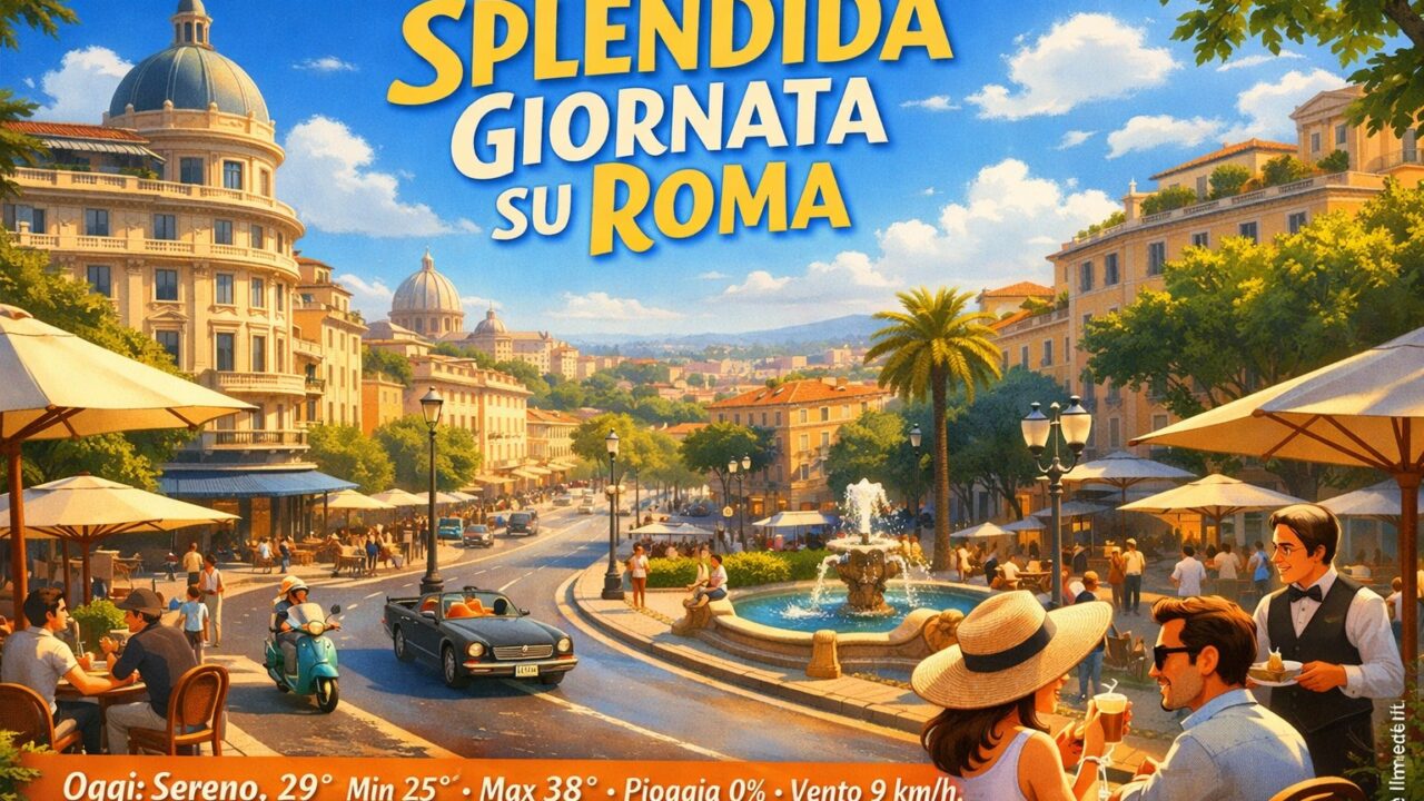 Meteo Roma, previsioni di oggi 30 Luglio 2026: sereno