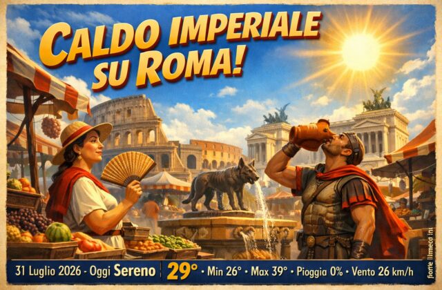 Meteo Roma, previsioni di oggi 31 Luglio 2026: sereno