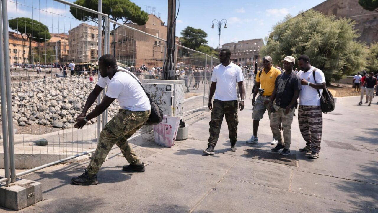Minacce e tensioni al Colosseo: Quando youtuber e venditori africani si scontrano