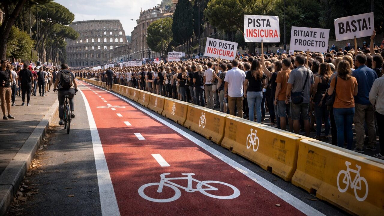 Pista ciclabile a Roma: sicurezza o patrimonio? La protesta infiamma il dibattito