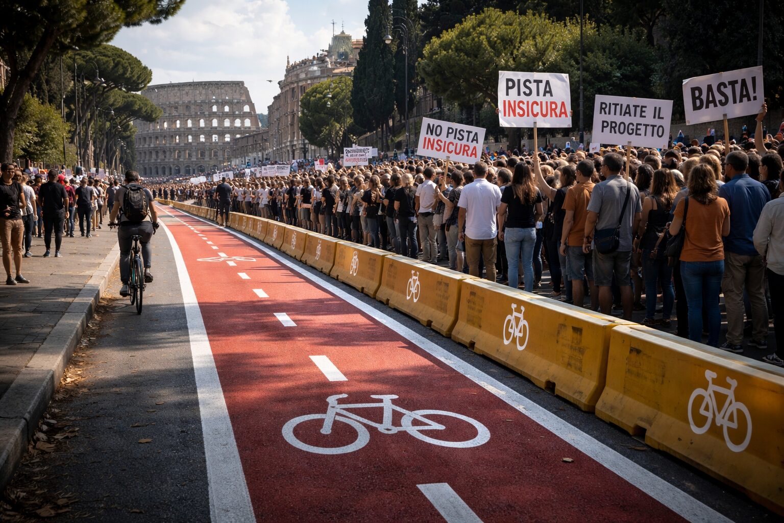 Pista ciclabile a Roma: sicurezza o patrimonio? La protesta infiamma il dibattito