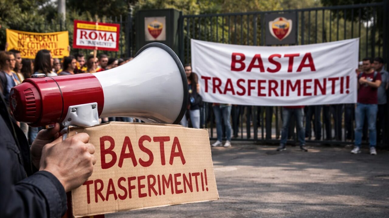 Protesta a Trigoria: i dipendenti dell’AS Roma dicono basta ai trasferimenti