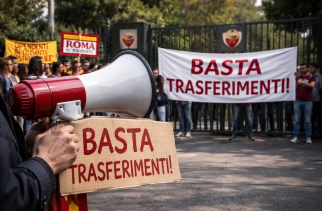 Protesta a Trigoria: i dipendenti dell’AS Roma dicono basta ai trasferimenti