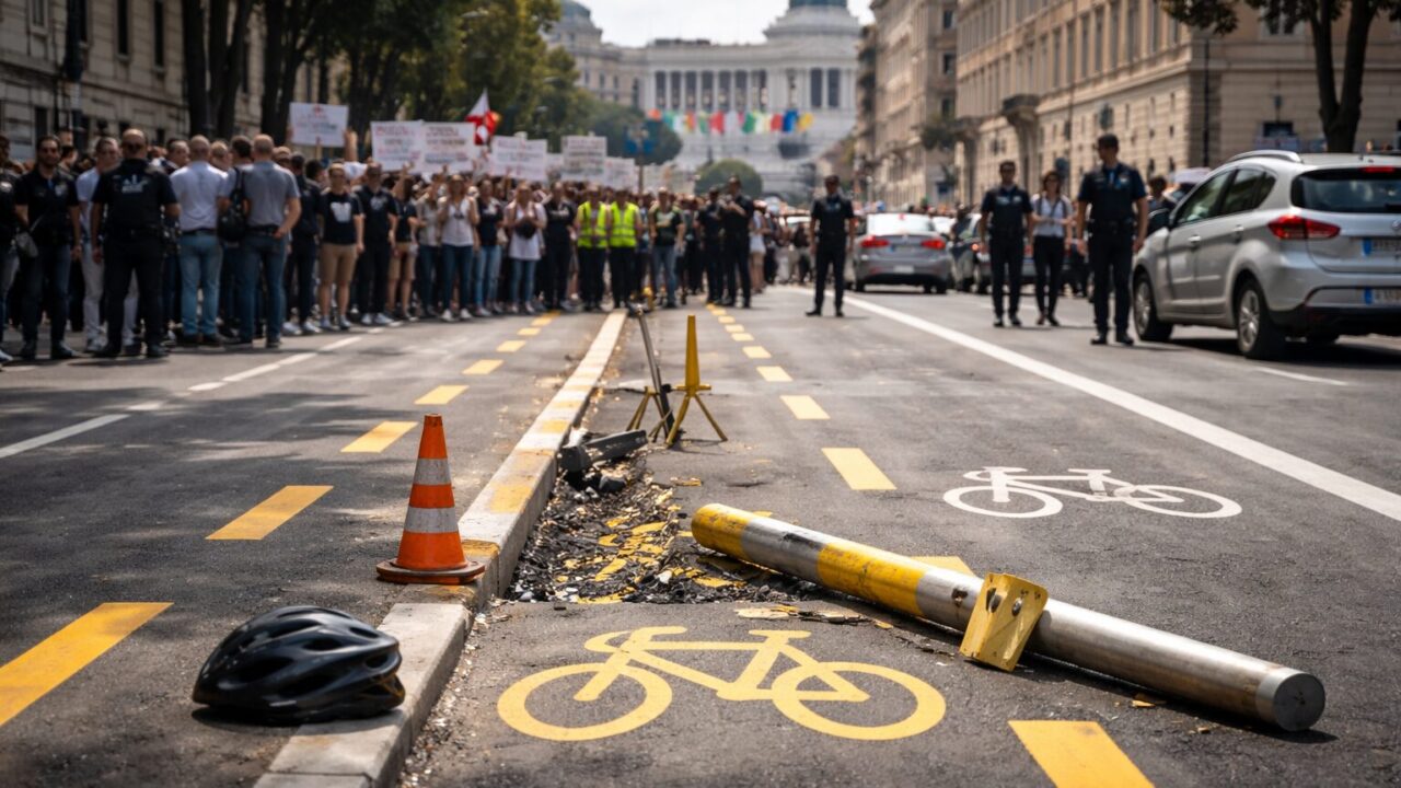 Proteste in via Roma: la sicurezza della nuova pista ciclabile lascia tutti con il fiato sospeso