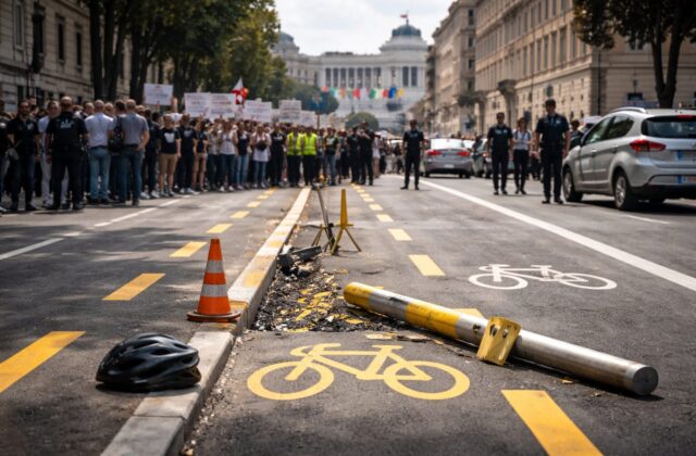 Proteste in via Roma: la sicurezza della nuova pista ciclabile lascia tutti con il fiato sospeso