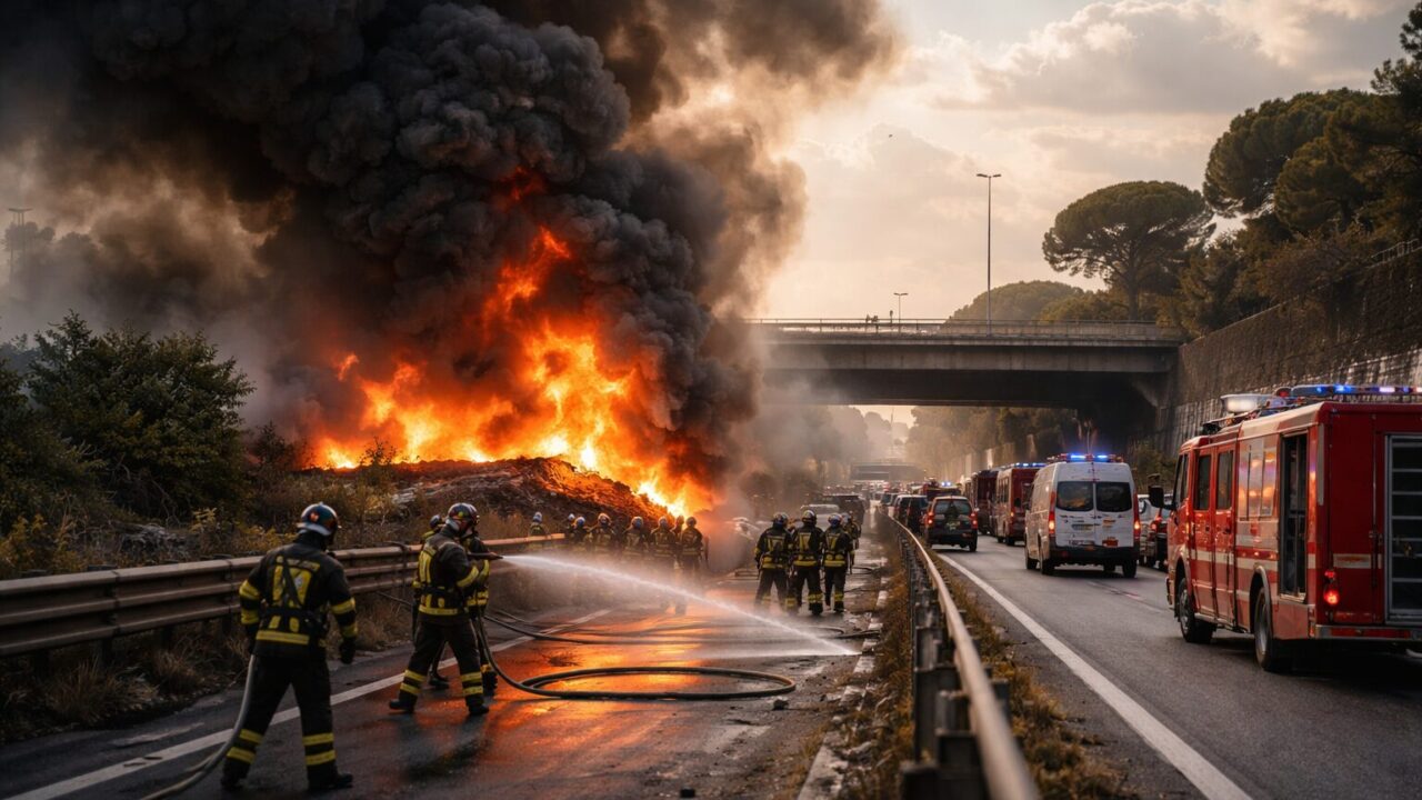 Raccordo Anulare in Fiamme: Roma Affronta le Emergenze tra Incendi e Calciomercato
