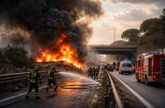 Raccordo Anulare in Fiamme: Roma Affronta le Emergenze tra Incendi e Calciomercato