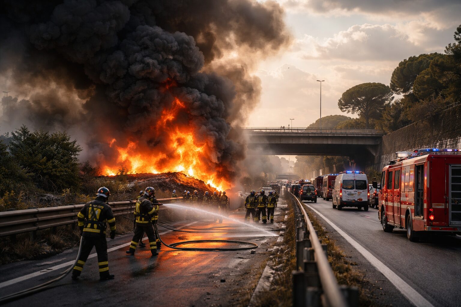 Raccordo Anulare in Fiamme: Roma Affronta le Emergenze tra Incendi e Calciomercato