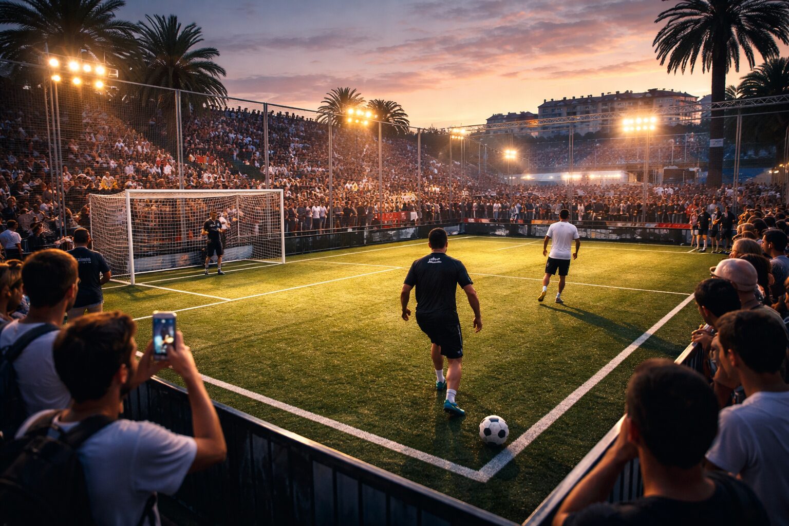 Riccione scossa dal calcio dei creator: The Cage stravolge il piazzale Roma
