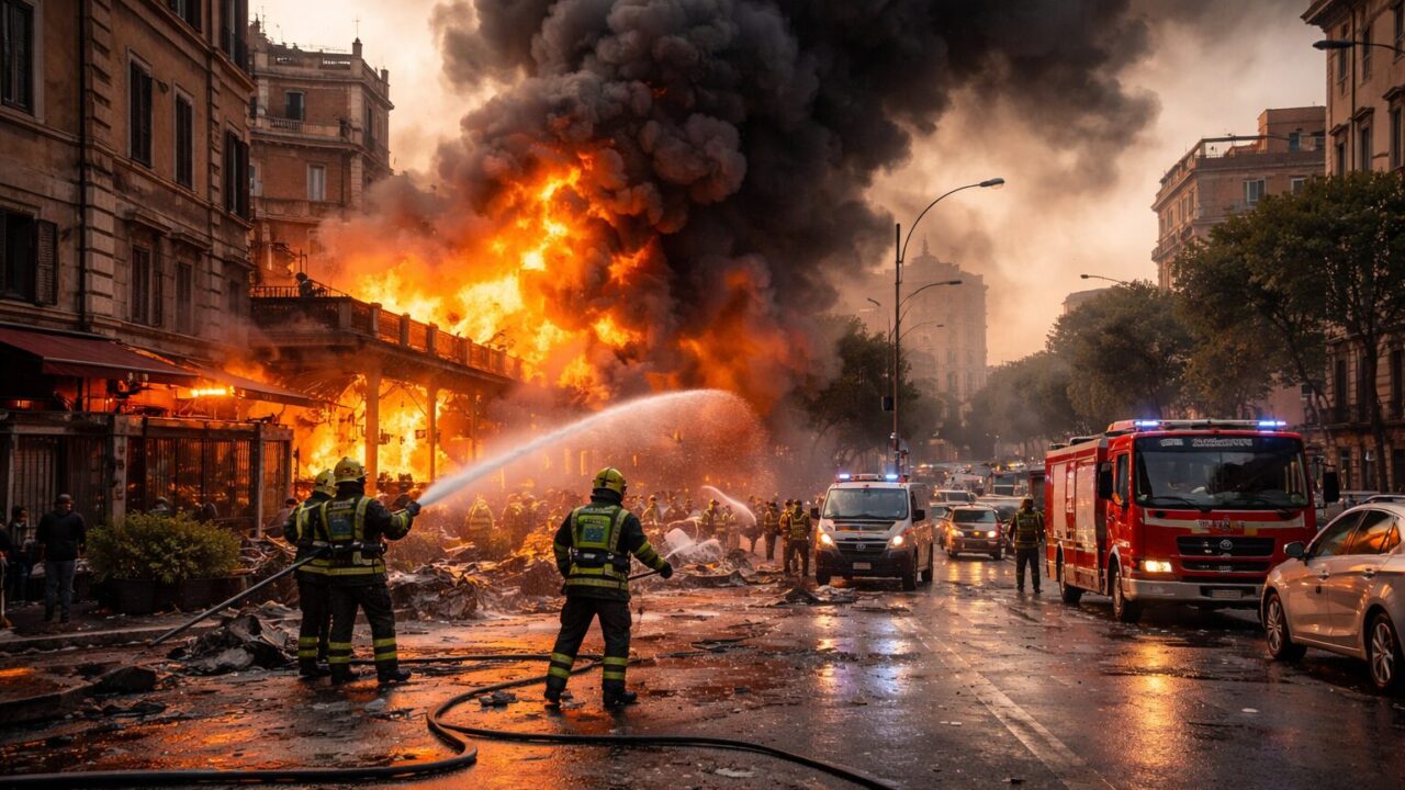 Roma in fiamme: esplosioni e incendi scuotono la capitale