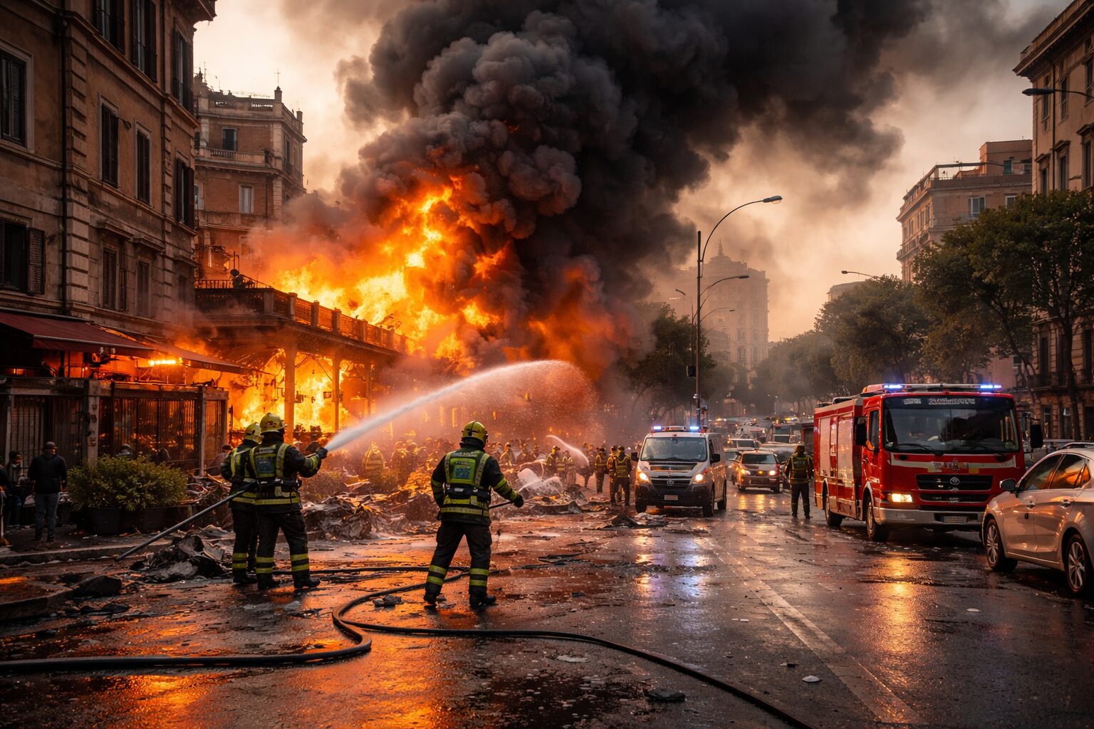 Roma in fiamme: esplosioni e incendi scuotono la capitale