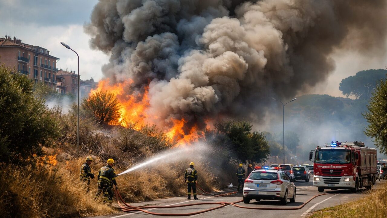Roma in Fiamme: Incendio alla Pisana Accende l’Allerta per la Sicurezza Ambientale