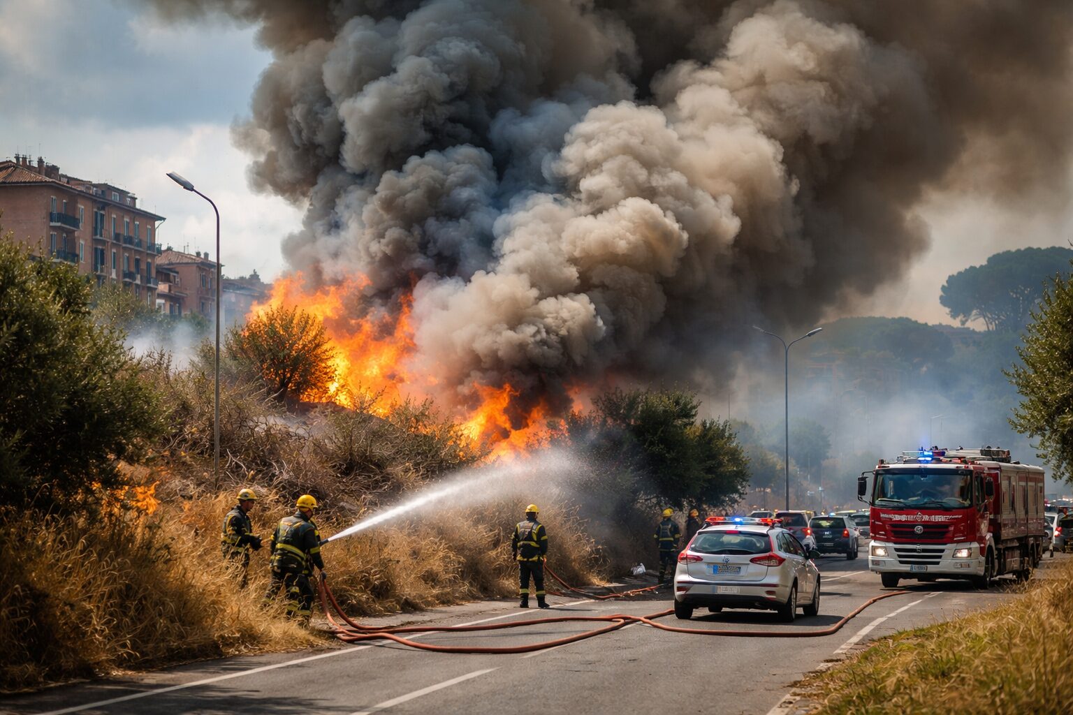Roma in Fiamme: Incendio alla Pisana Accende l’Allerta per la Sicurezza Ambientale