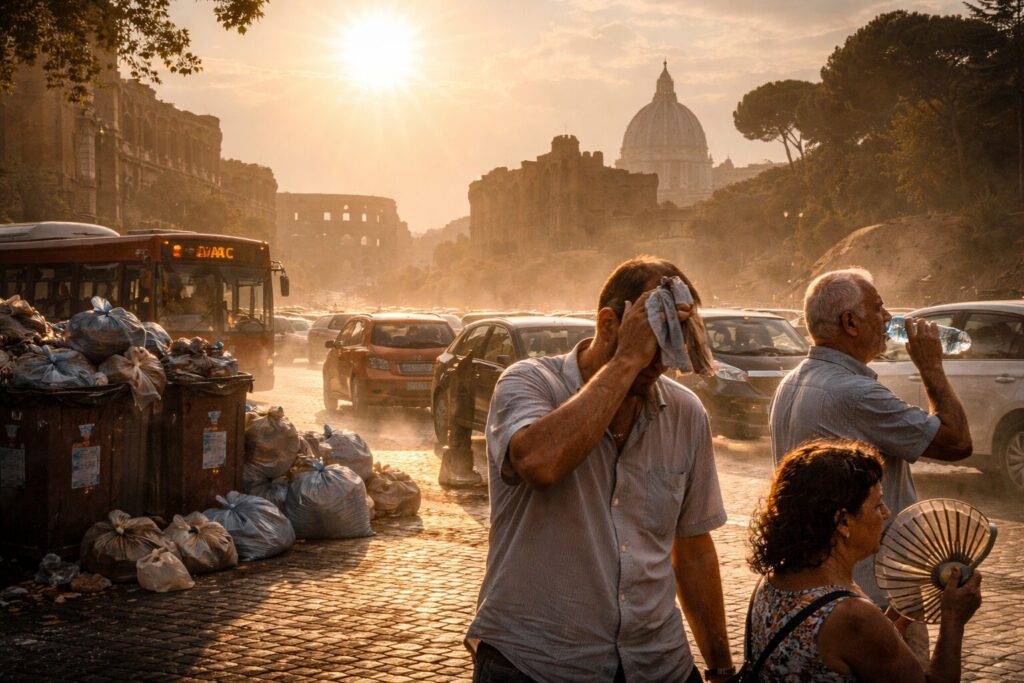 Roma soffoca: il caldo record e l’inefficienza delle istituzioni