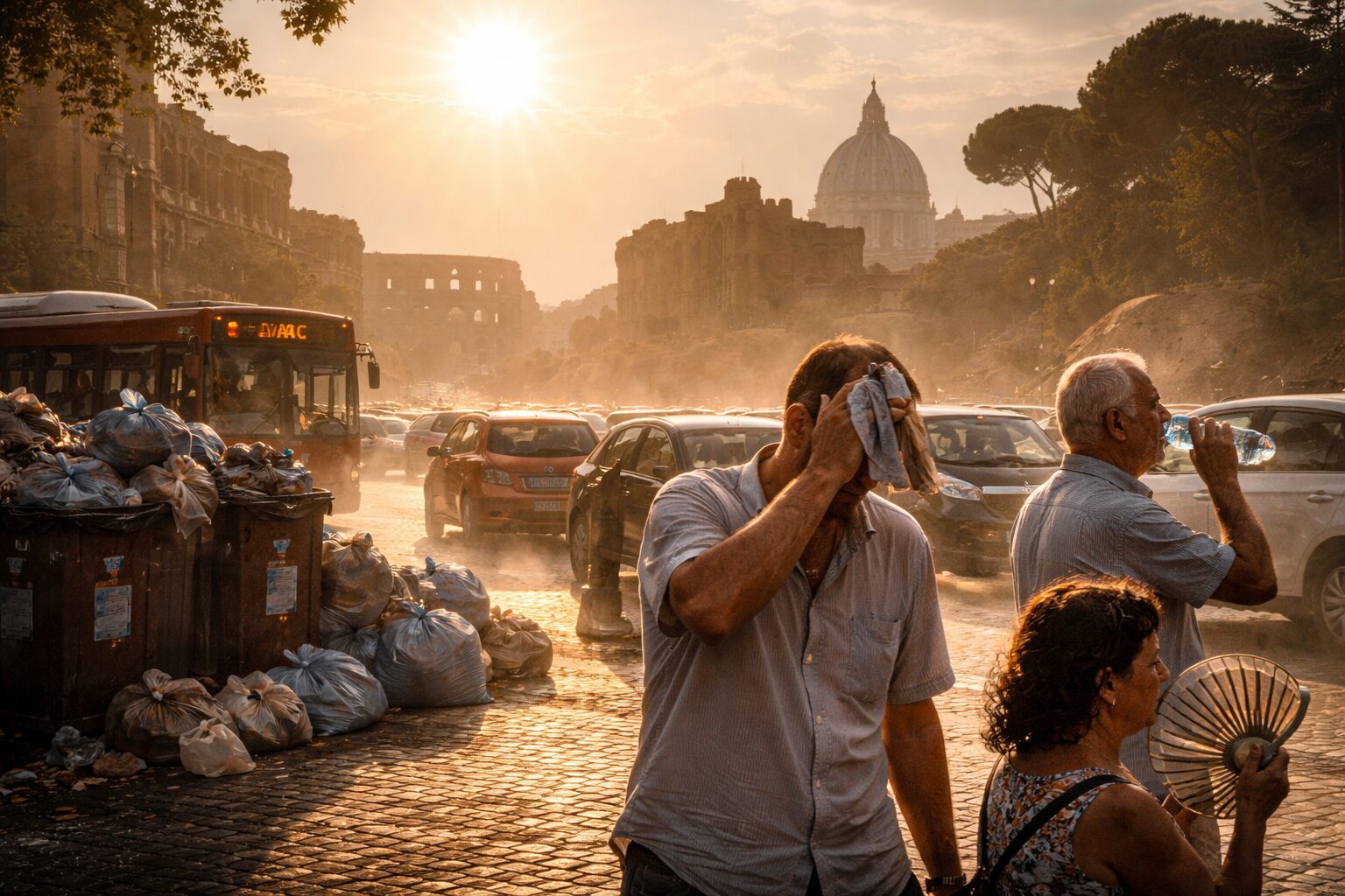 Roma soffoca: il caldo record e l’inefficienza delle istituzioni