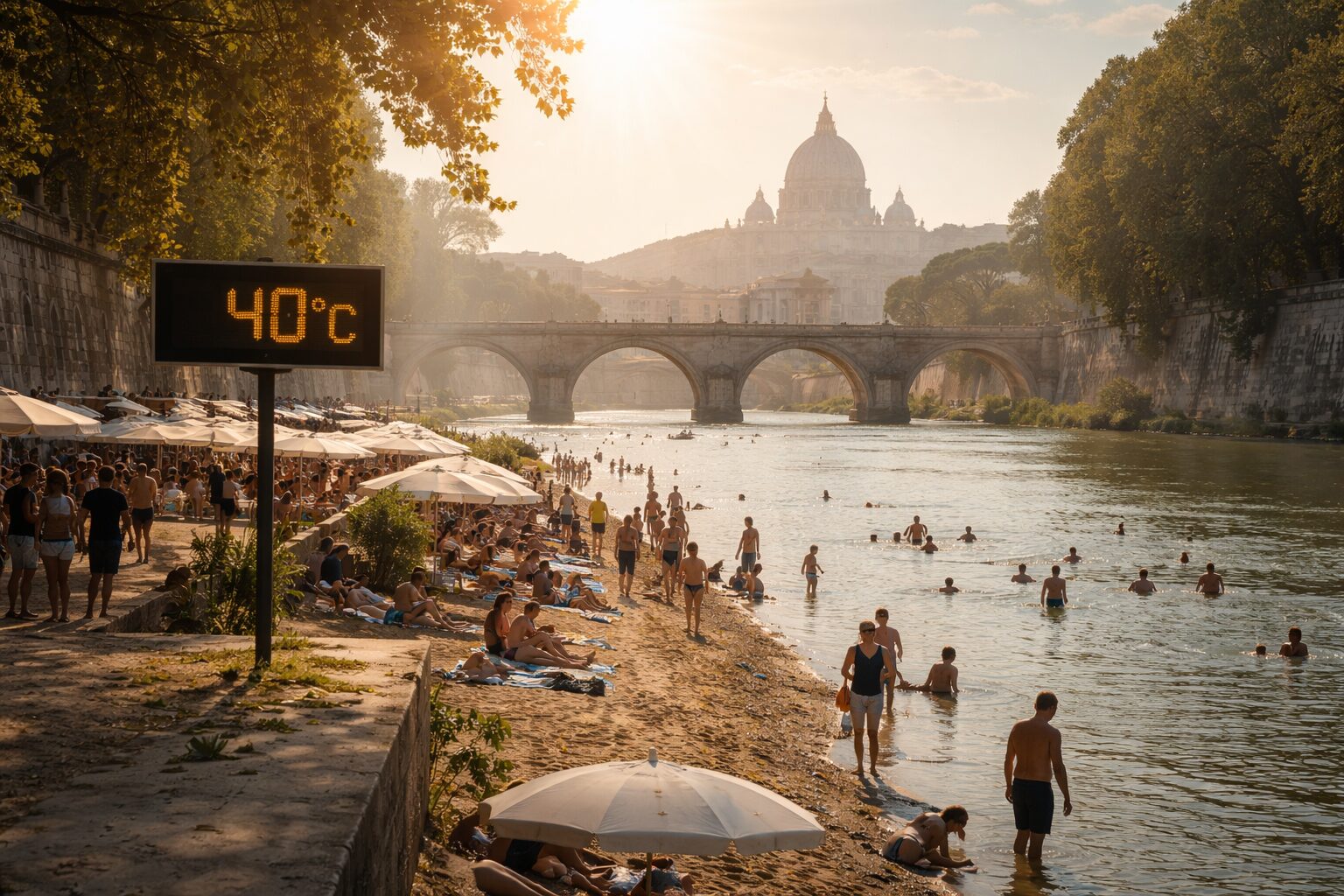Roma soffoca: la quarta ondata di caldo e la risposta del parco Tiberis