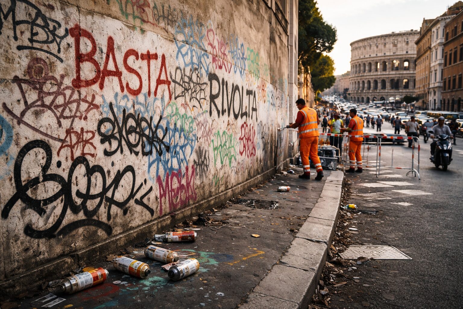 Roma sotto assedio: l’emergenza delle scritte sui muri e il costo per la comunità