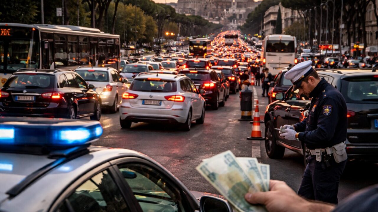 Sanzioni stradali a Roma: 10mila euro per il traffico fuori controllo