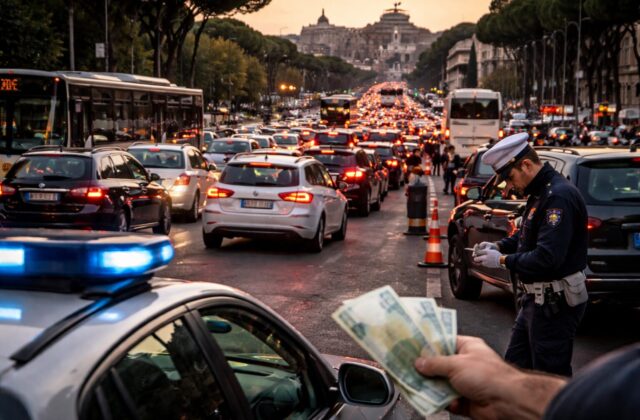 Sanzioni stradali a Roma: 10mila euro per il traffico fuori controllo