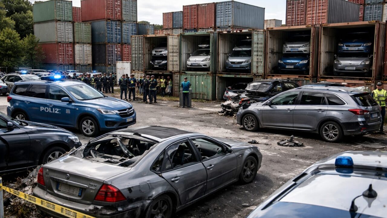 Scoperta a Roma: 54 container di auto rubate pronte per il mercato africano