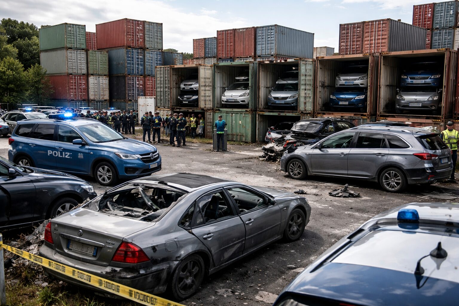 Scoperta a Roma: 54 container di auto rubate pronte per il mercato africano