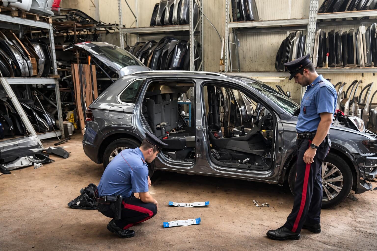 Scoperta officina per auto rubate alla Borghesiana: cinque fermi e un allarme sicurezza