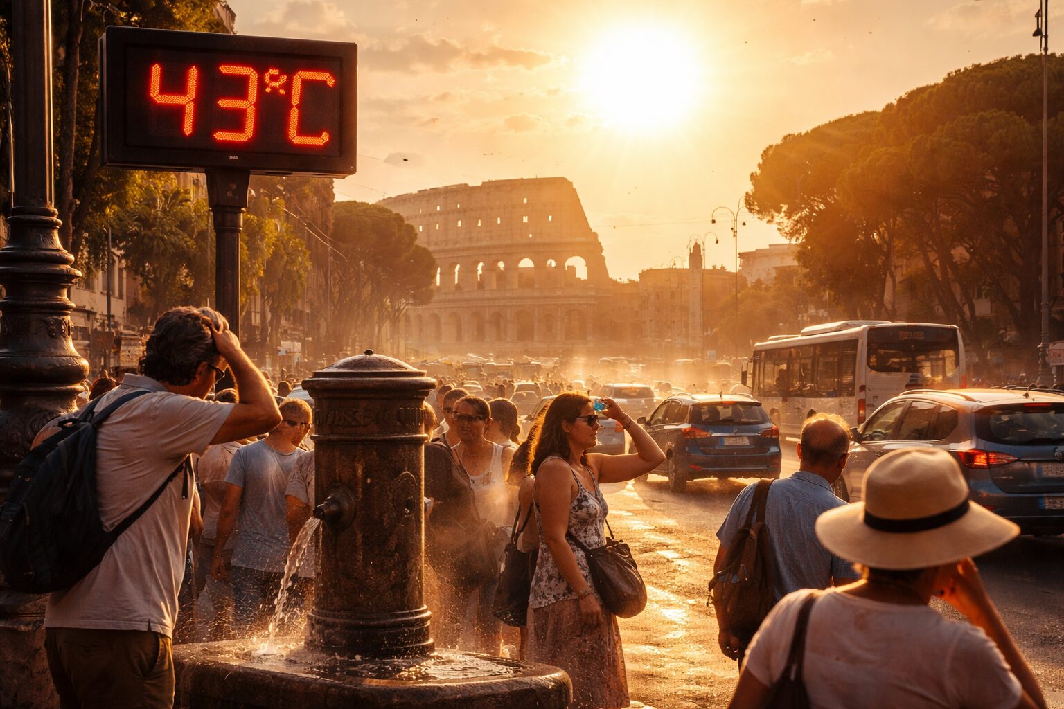 Caldo record a Roma: un’estate da incubo e i Mondiali nel mirino