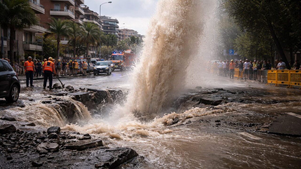 Emergenza idrica a Roma: rottura della conduttura mette in ginocchio il municipio IX