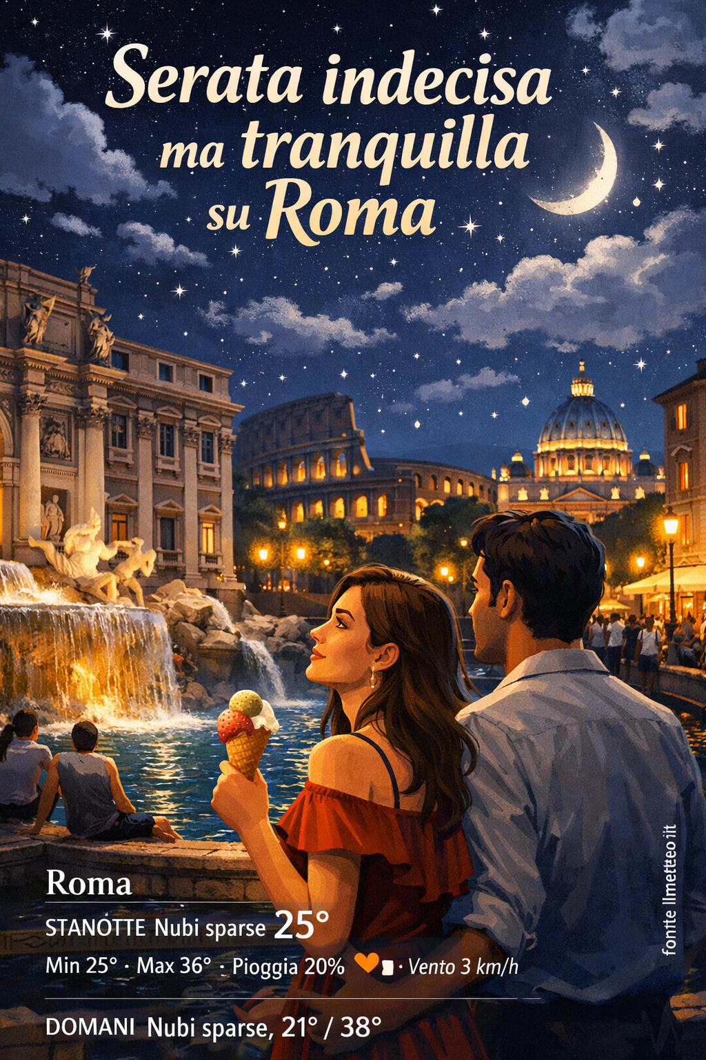 Storia meteo Roma notte - 3 Agosto 2026