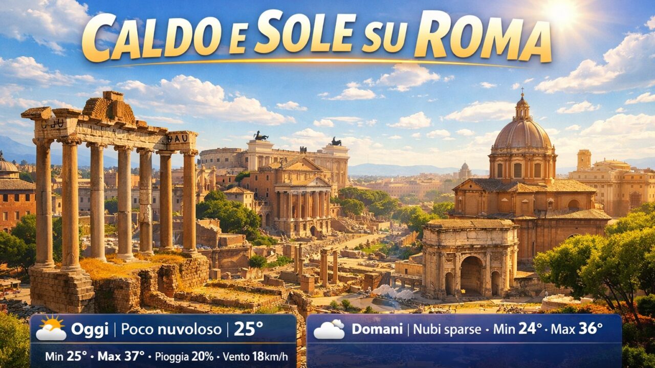 Meteo Roma, previsioni di oggi 4 Agosto 2026: poco nuvoloso