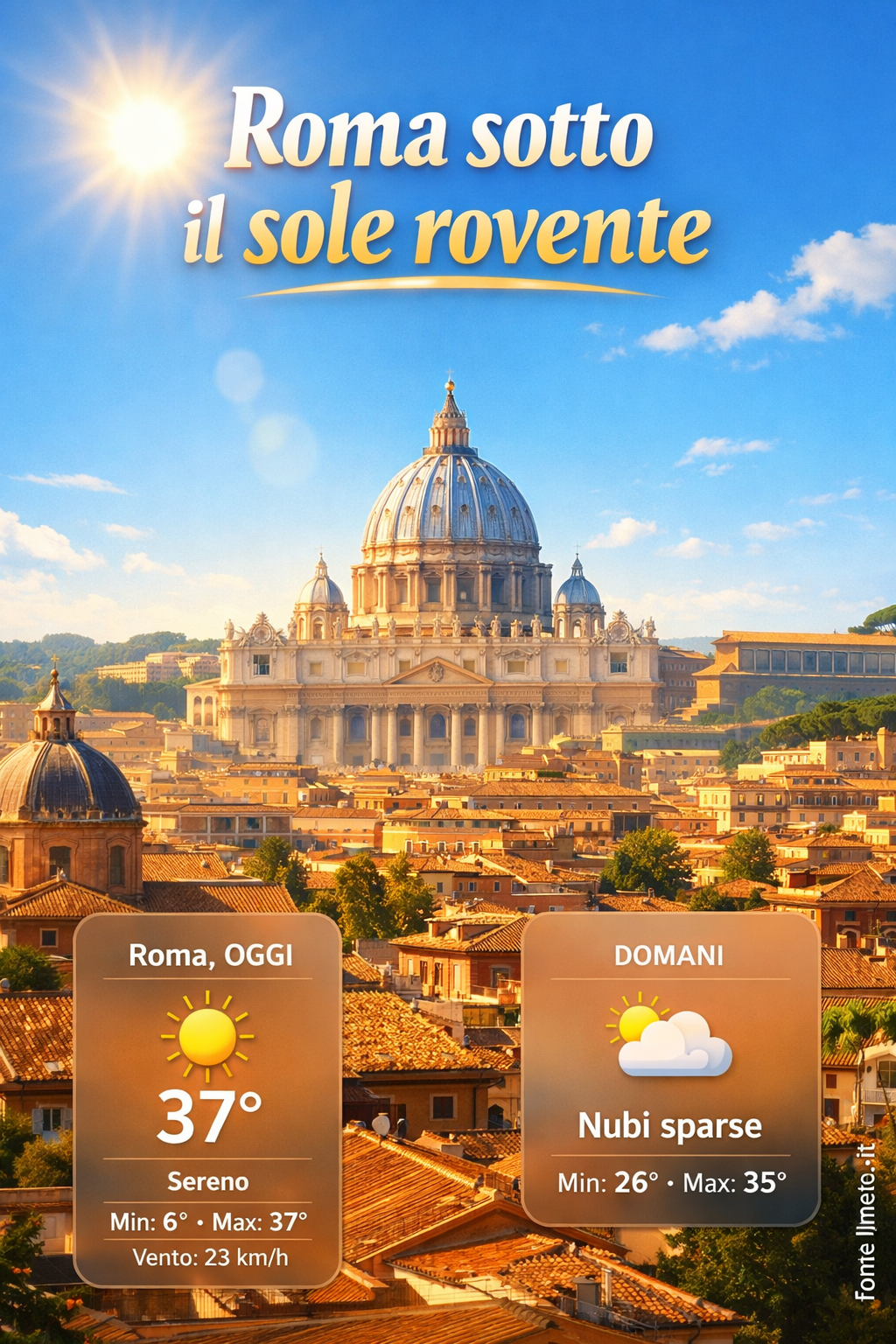 Storia meteo Roma oggi e domani - 6 Agosto 2026