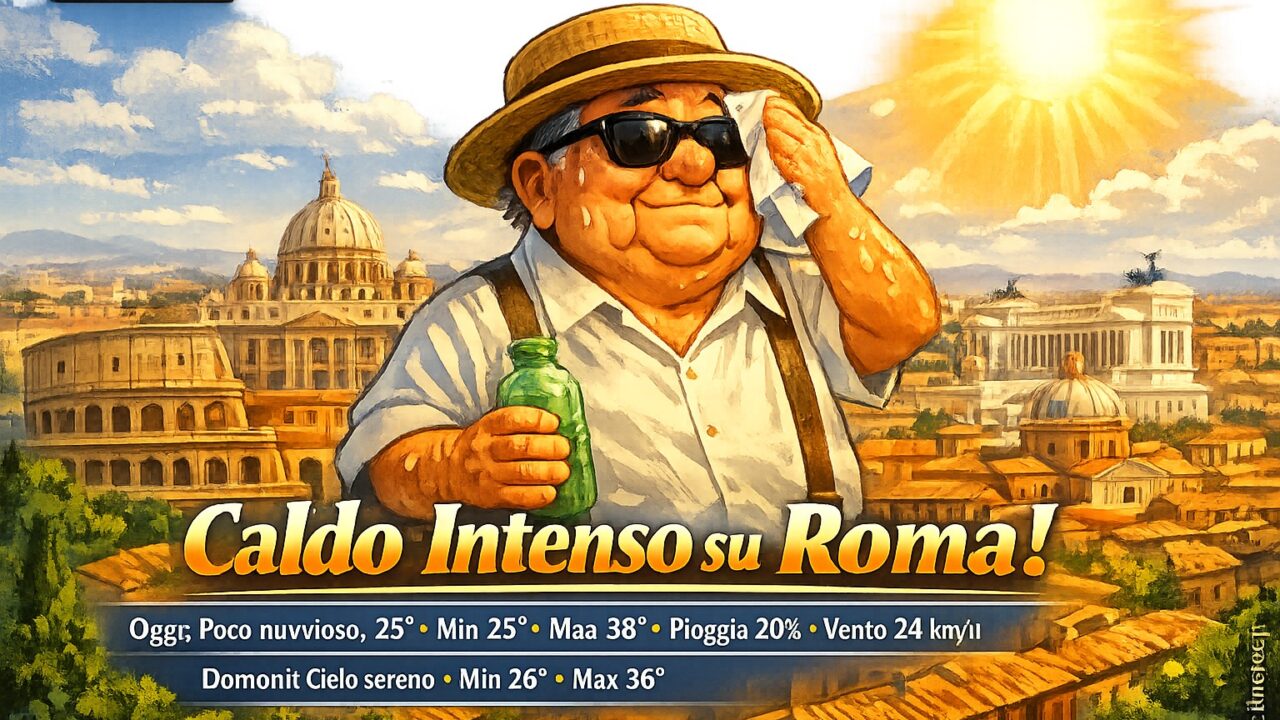 Meteo Roma, previsioni di oggi 9 Agosto 2026: poco nuvoloso