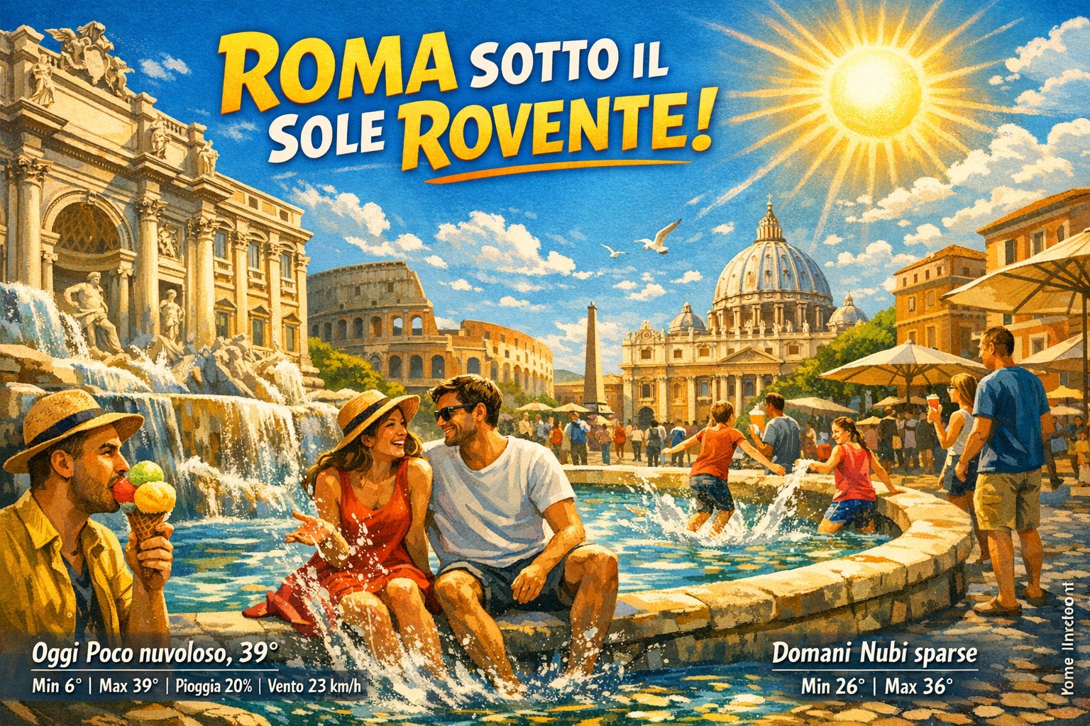 Meteo Roma, previsioni di oggi 11 Agosto 2026: poco nuvoloso