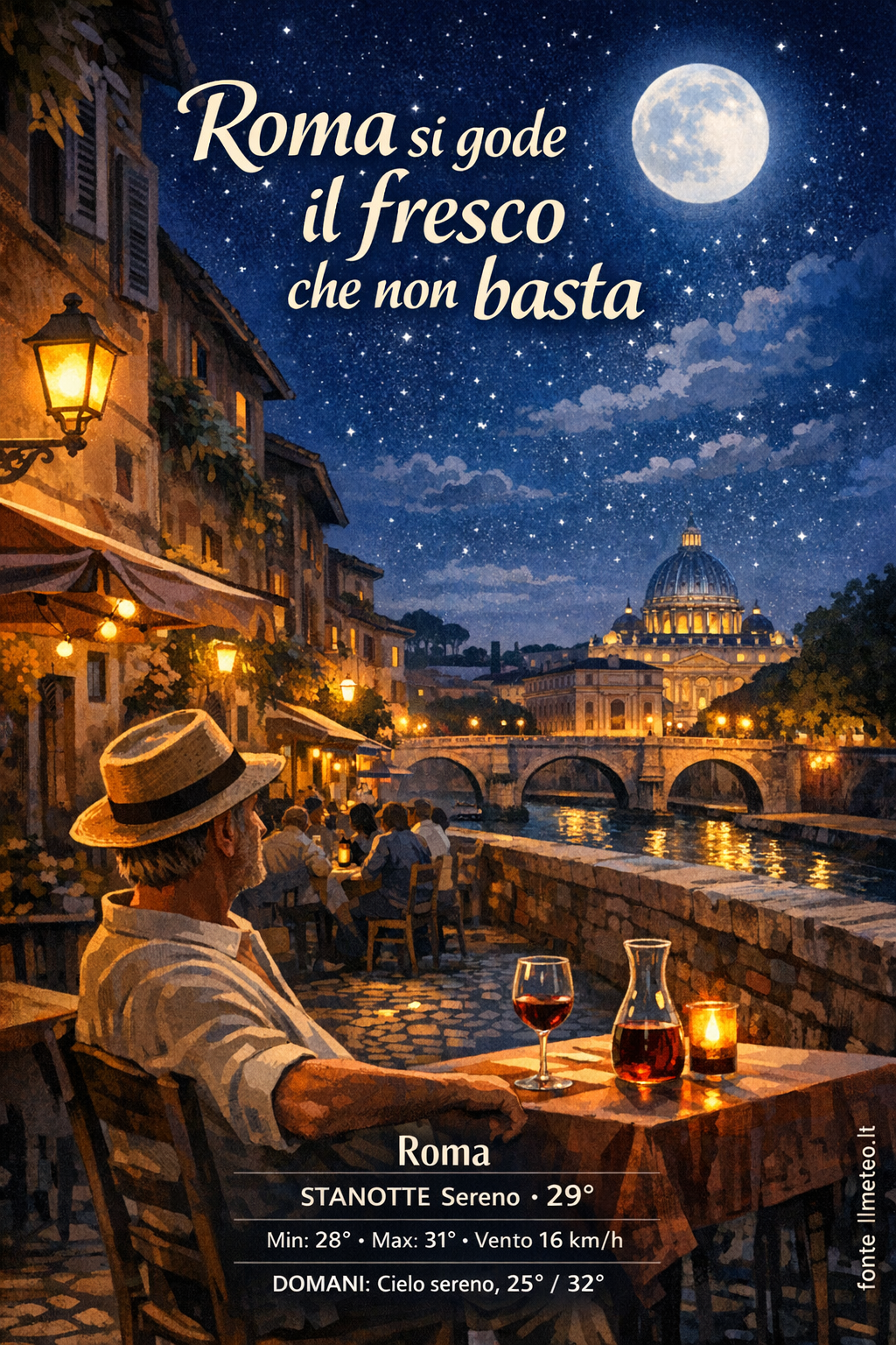 Storia meteo Roma notte - 15 Agosto 2026