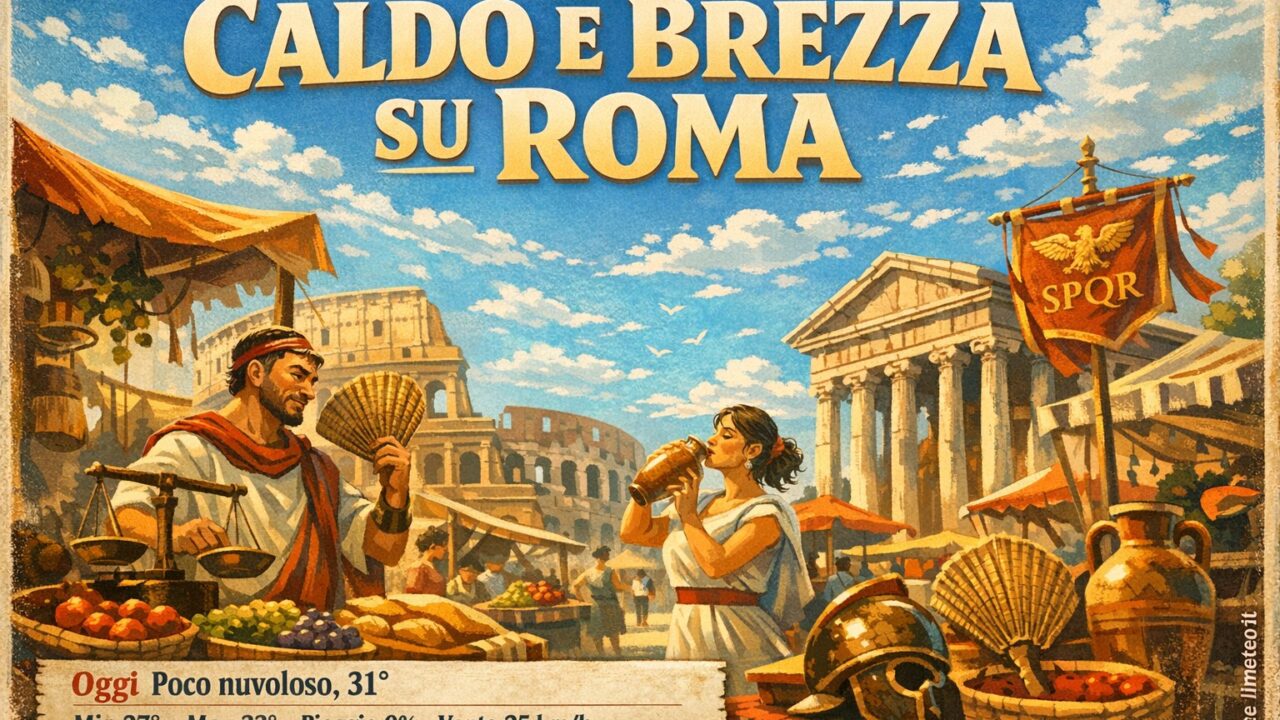Meteo Roma, previsioni di oggi 20 Agosto 2026: poco nuvoloso