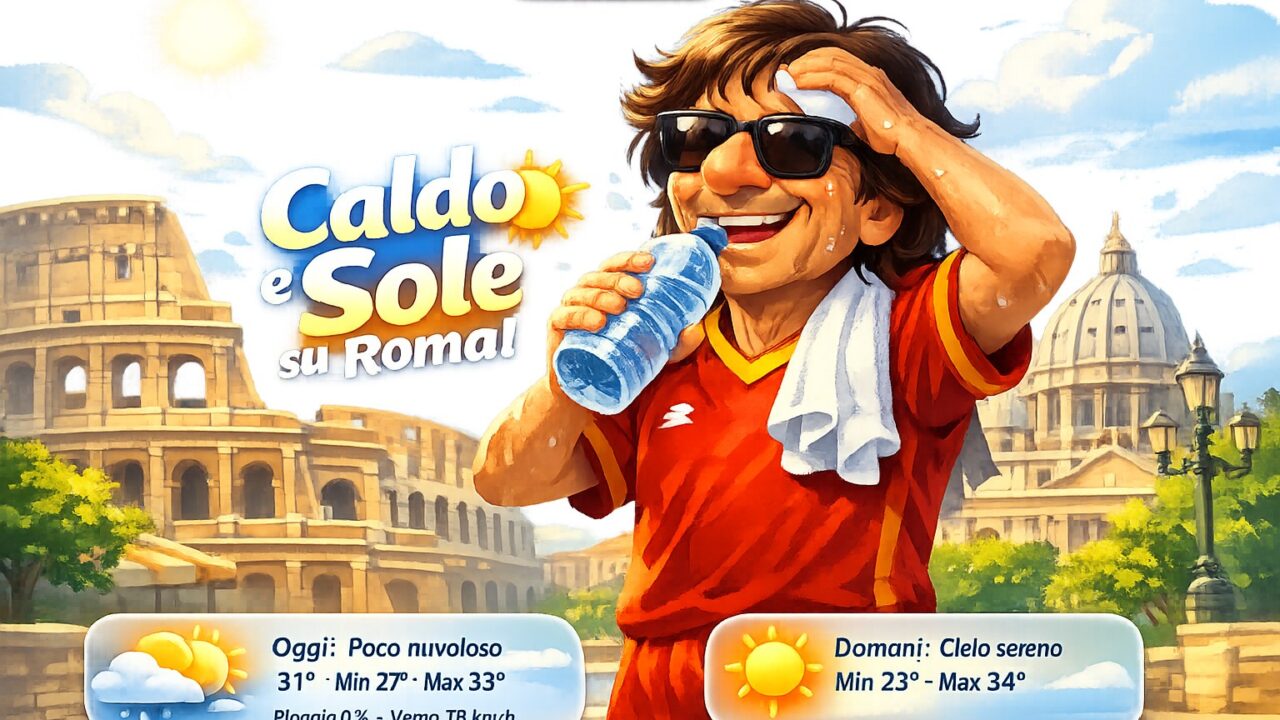 Meteo Roma, previsioni di oggi 22 Agosto 2026: poco nuvoloso
