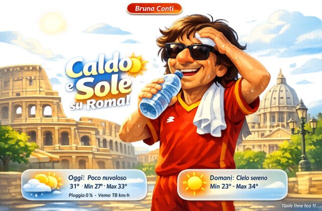 Meteo Roma, previsioni di oggi 22 Agosto 2026: poco nuvoloso