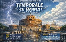 Meteo Roma, previsioni di oggi 27 Agosto 2026: pioggia
